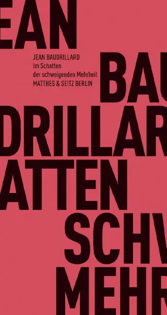 Cover: 9783882216936 | Im Schatten der schweigenden Mehrheit oder das Ende des Sozialen