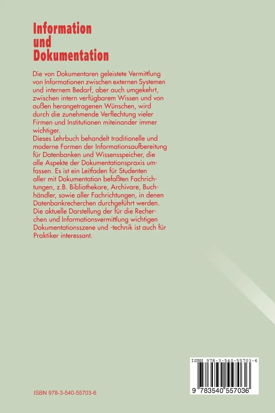 Rückseite: 9783540557036 | Information und Dokumentation | Rolf G. Henzler | Taschenbuch | xii
