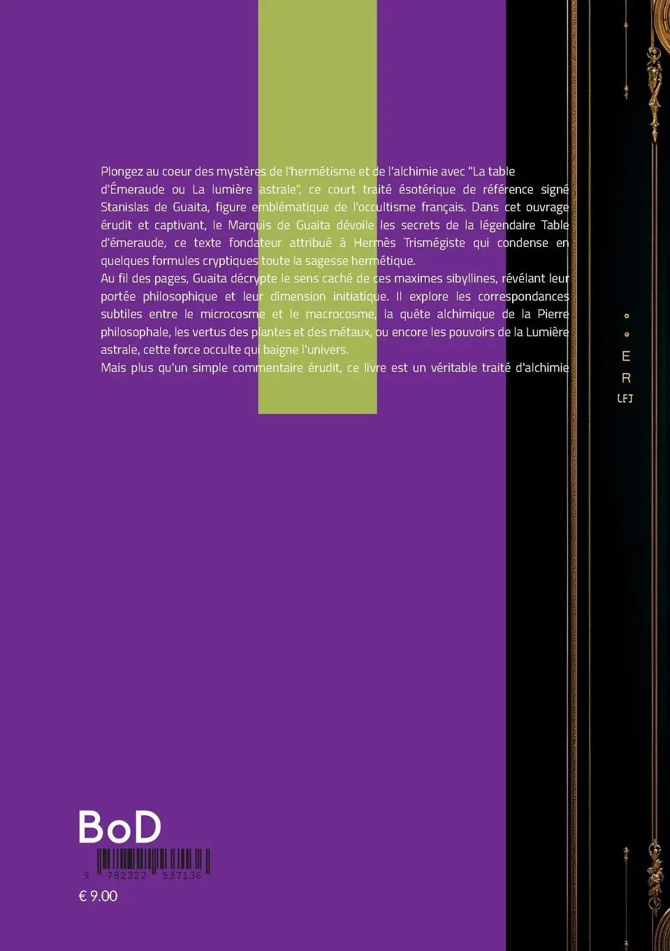 Rückseite: 9782322537136 | La table d'Émeraude ou La lumière astrale | Stanislas De Guaita | Buch