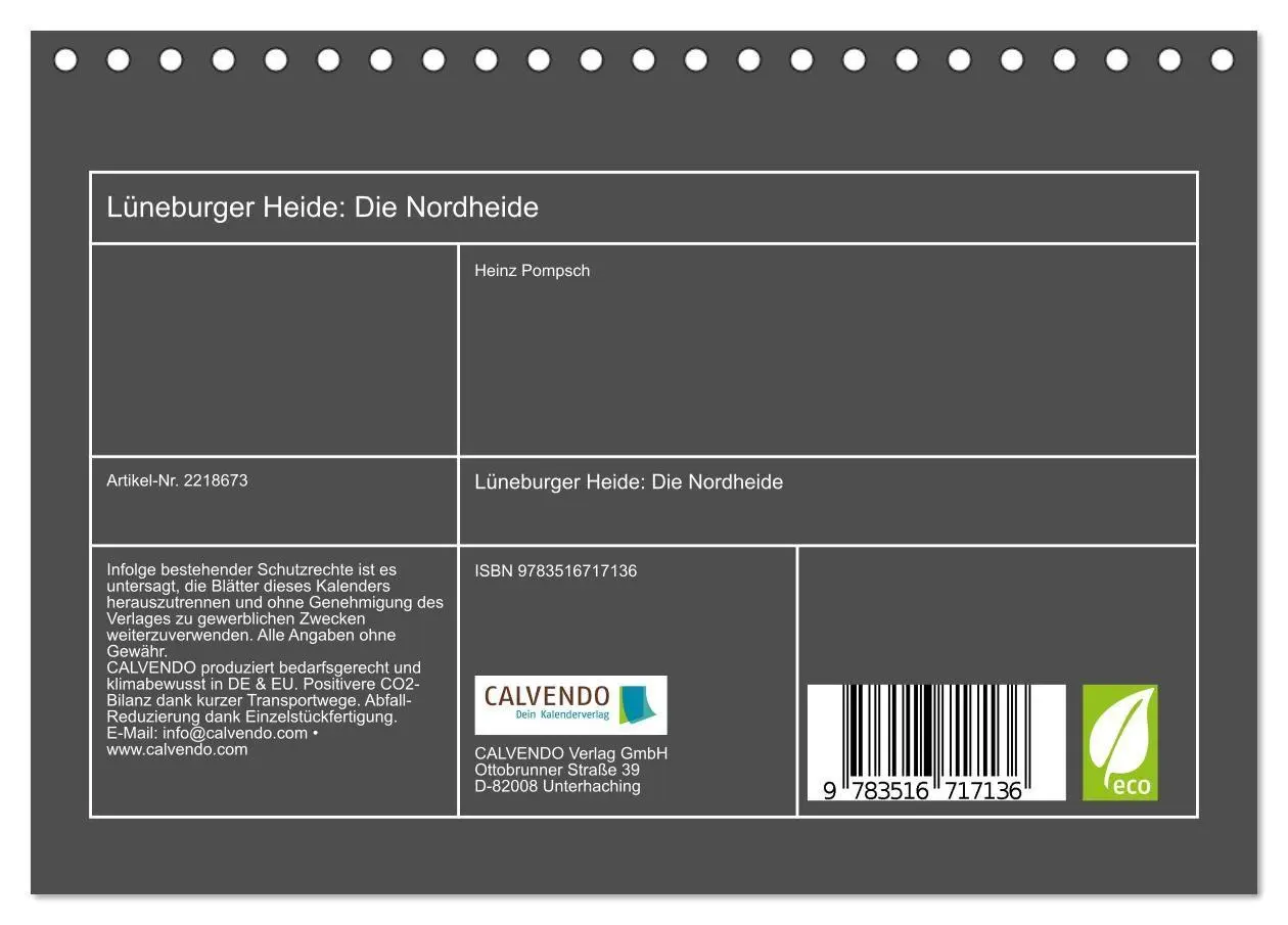 Bild: 9783516717136 | Lüneburger Heide: Die Nordheide (Tischkalender 2026 DIN A5 quer),...