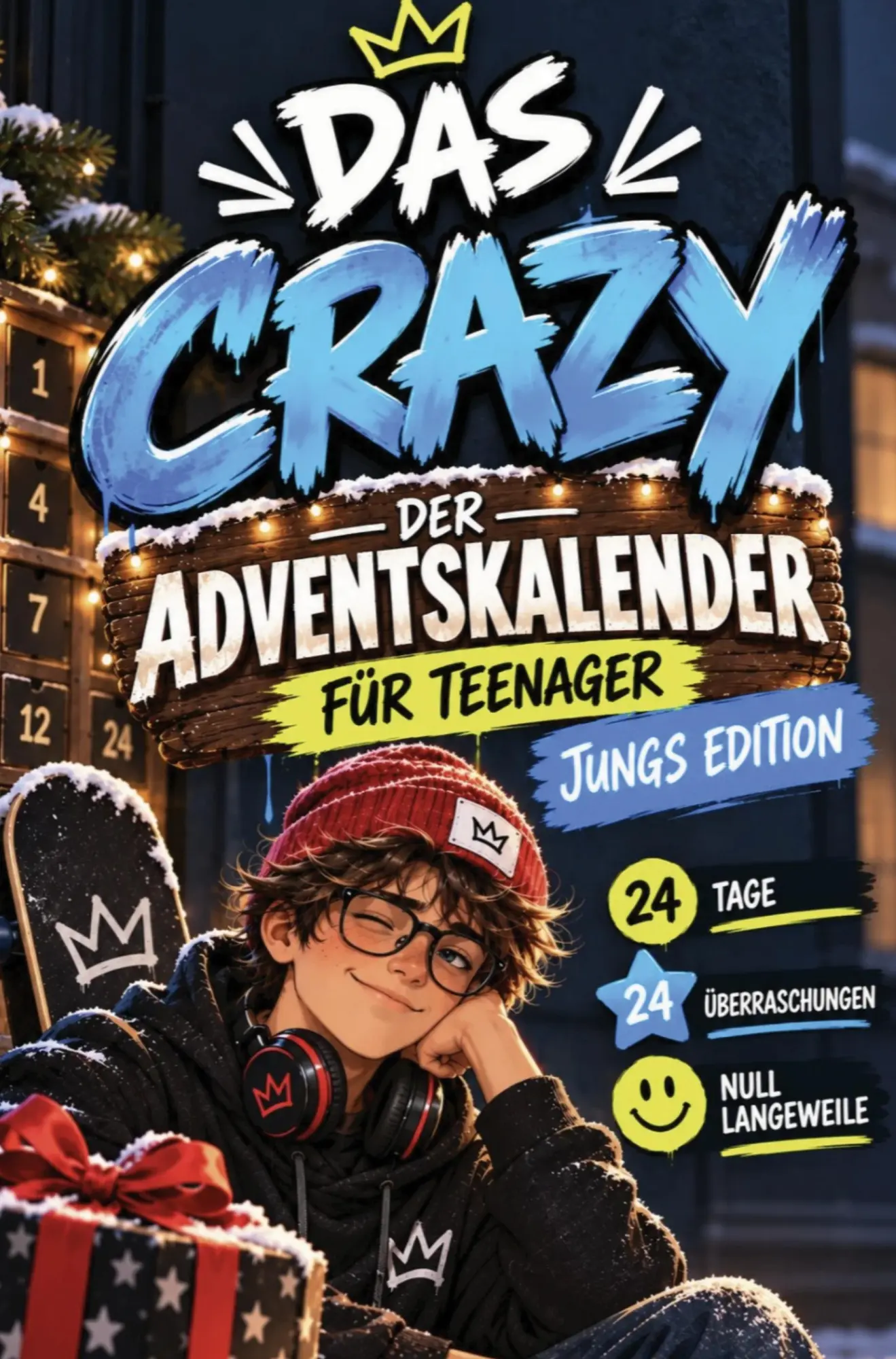 Cover: 9789403947136 | Das Crazy. Der Adventskalender für Teenager, Jungs Edition. | Bergens