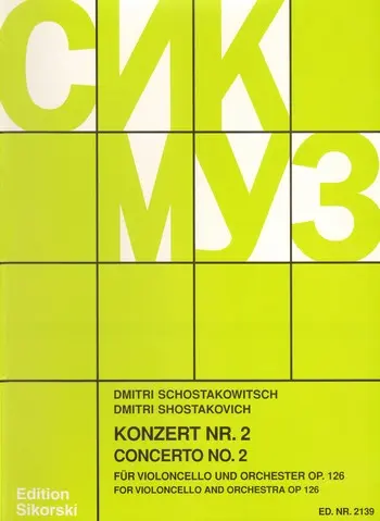 Cover: 9790003017136 | Cello Concerto No.2 Op.126 | Dimitri Shostakovich | Klavierauszug