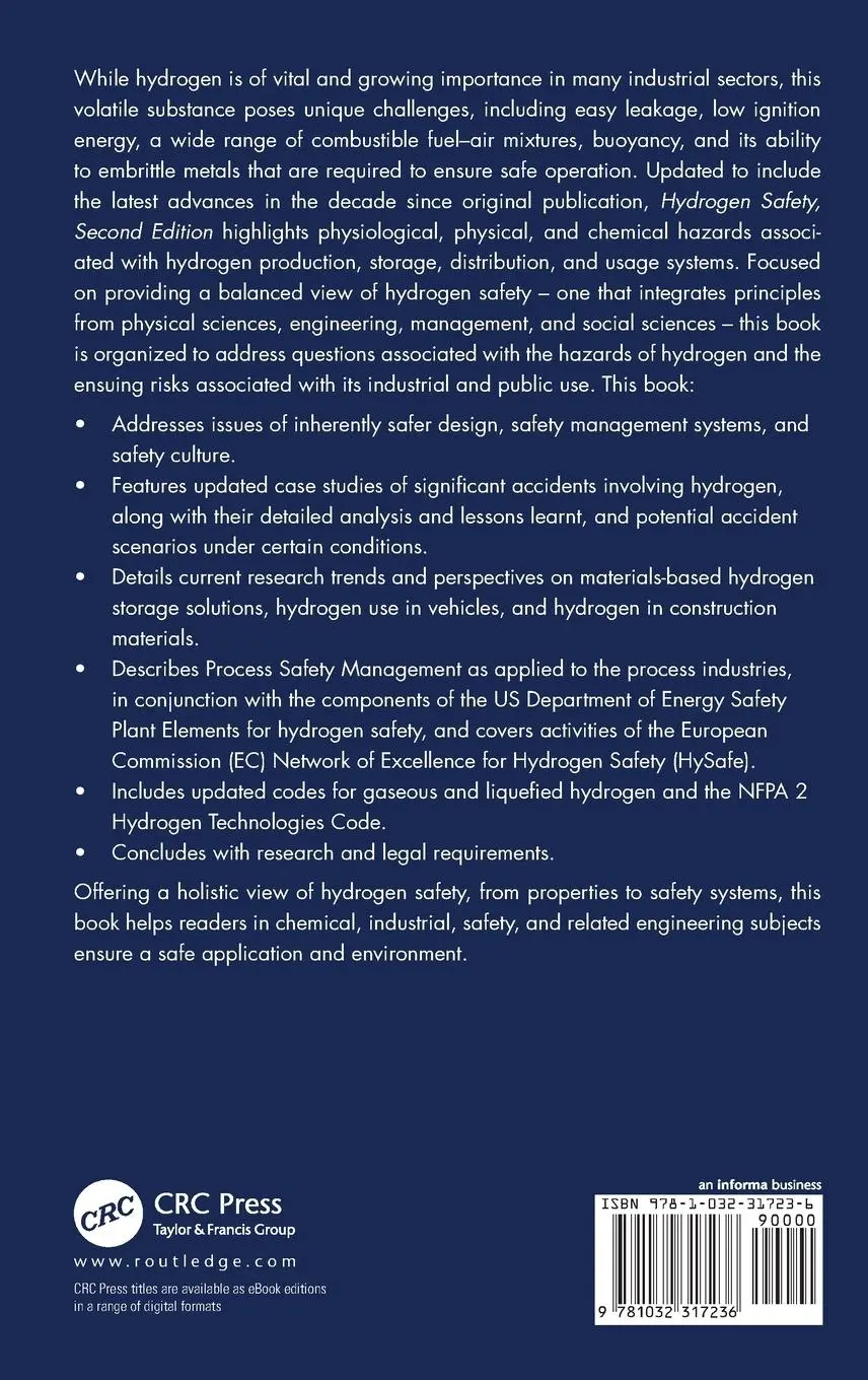 Rückseite: 9781032317236 | Hydrogen Safety | Fotis Rigas | Buch | Englisch | 2024 | CRC Press