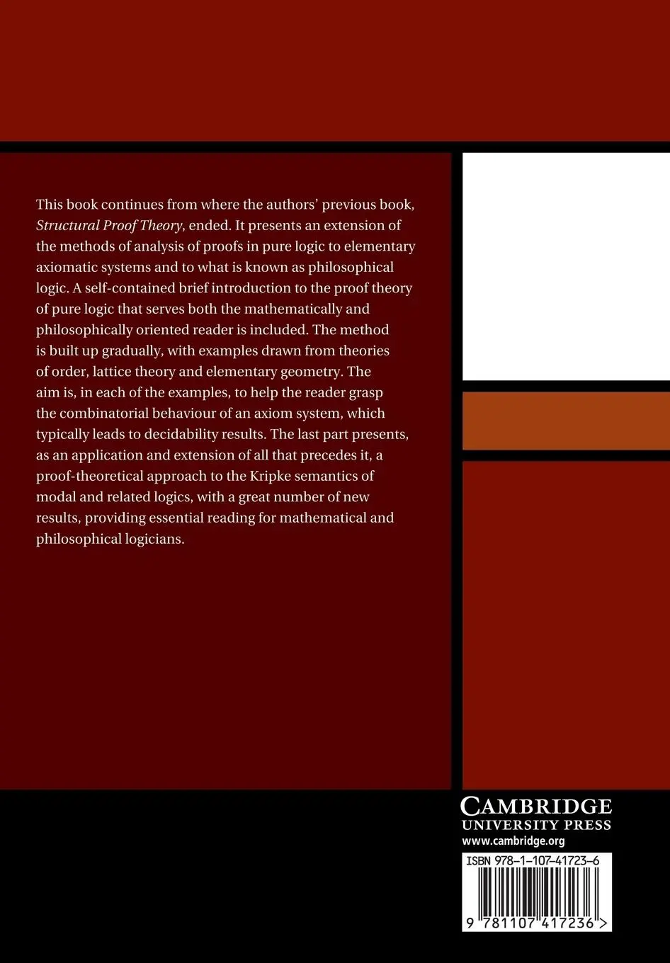 Rückseite: 9781107417236 | Proof Analysis | A Contribution to Hilbert's Last Problem | Buch