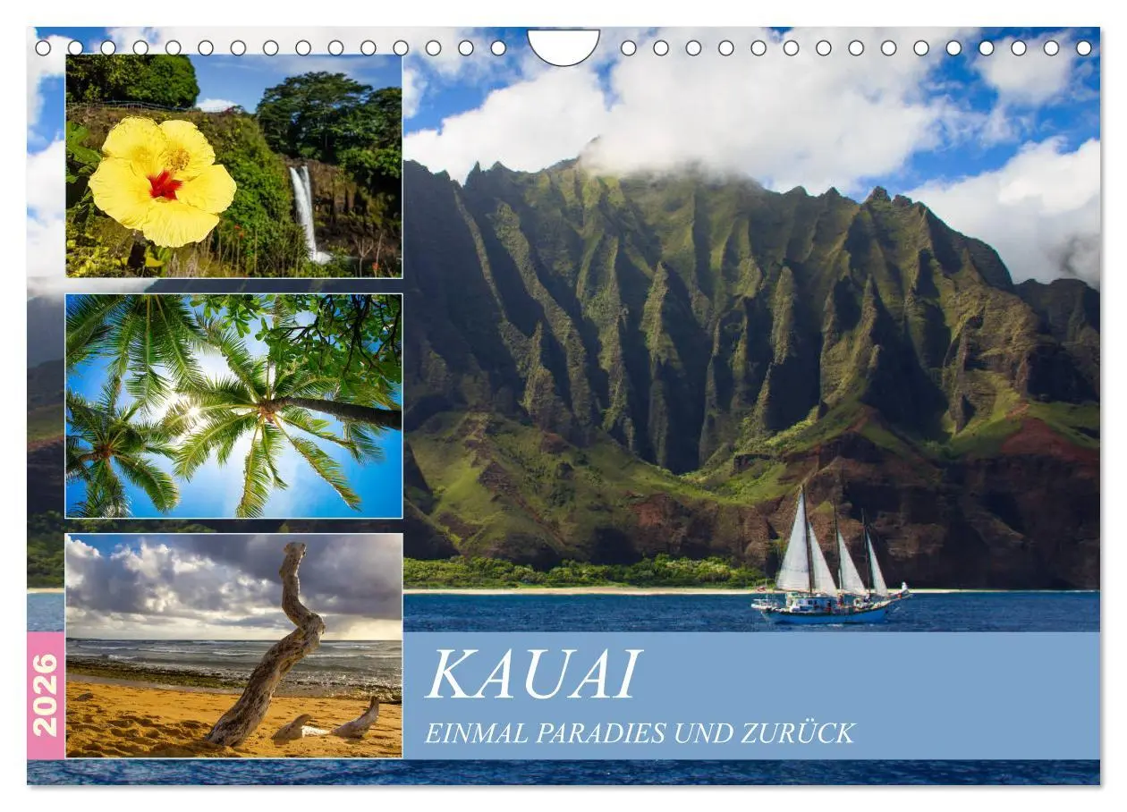 Cover: 9783457857236 | Kauai - Einmal Paradies und zurück (Wandkalender 2026 DIN A4 quer),...