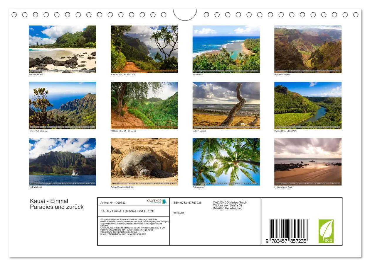 Bild: 9783457857236 | Kauai - Einmal Paradies und zurück (Wandkalender 2026 DIN A4 quer),...