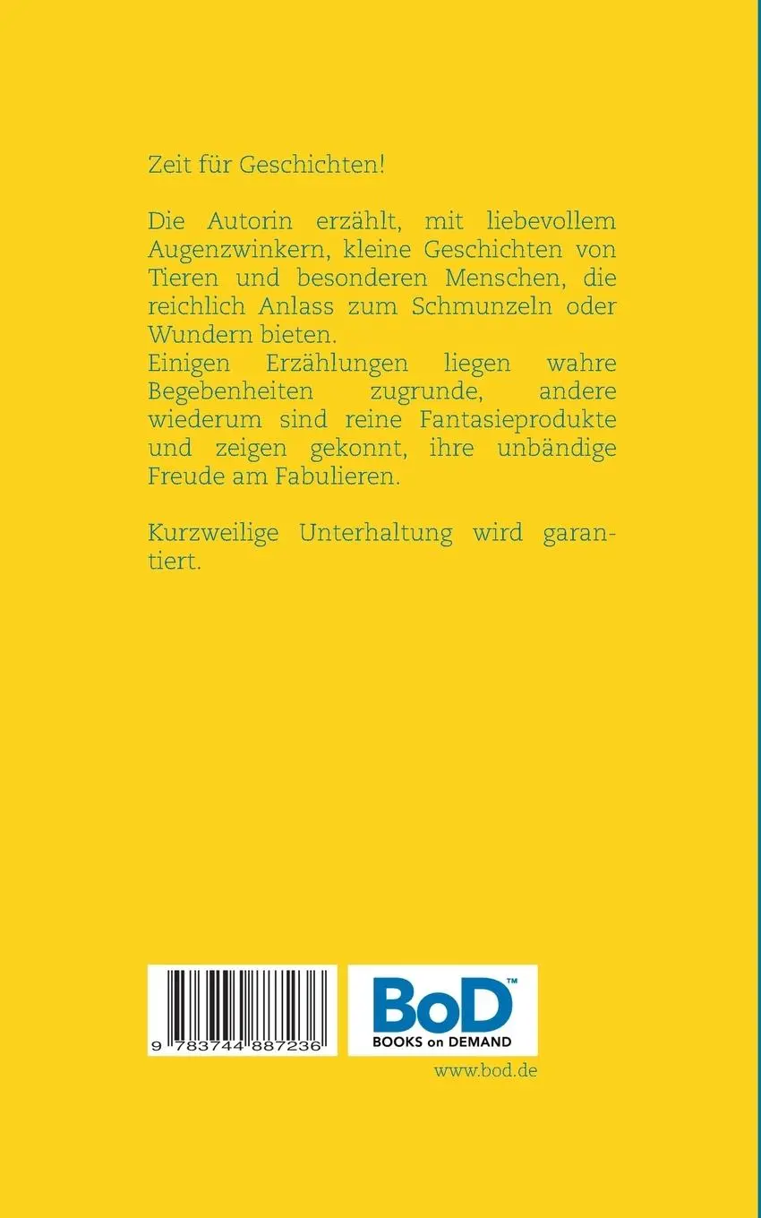 Rückseite: 9783744887236 | Von Tieren und Menschen | Geschichten zum Schmunzeln und Wundern