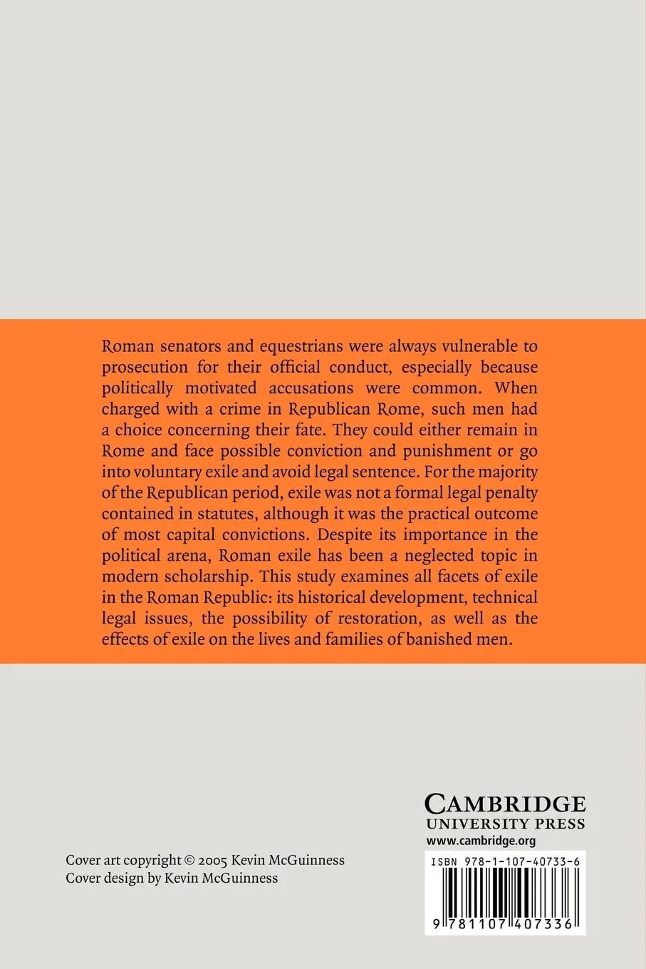 Rückseite: 9781107407336 | A History of Exile in the Roman Republic | Gordon P. Kelly | Buch