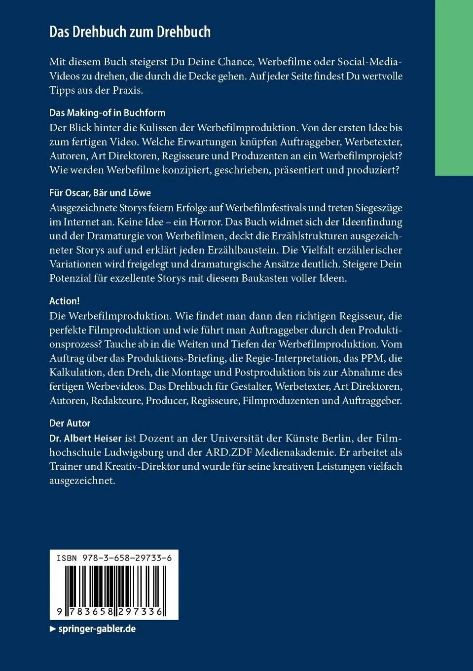 Rückseite: 9783658297336 | Das Drehbuch zum Drehbuch | Albert Heiser | Taschenbuch | xix | 2020