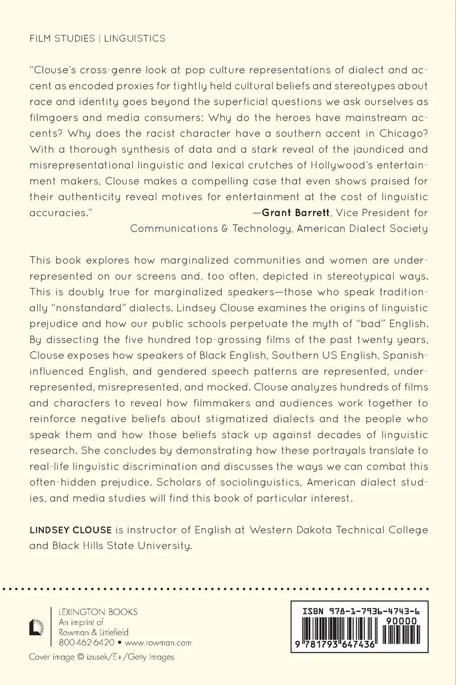 Rückseite: 9781793647436 | Stigmatized on Screen | How Hollywood Portrays Nonstandard Dialects