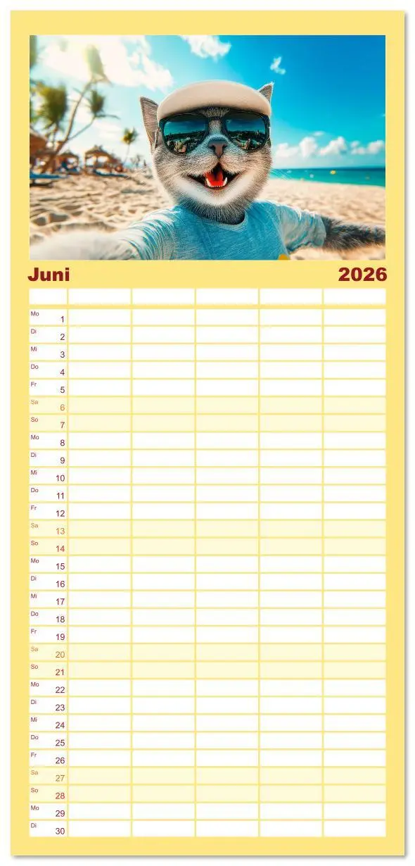 Bild: 9783516617436 | Familienplaner 2026 - KATZEN-SELFIES Tierische Reiselust mit 5...
