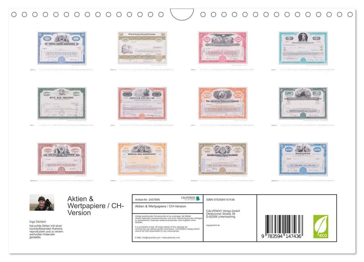 Bild: 9783594147436 | Aktien &amp; Wertpapiere / CH-Version (Wandkalender 2027 DIN A4 quer),...