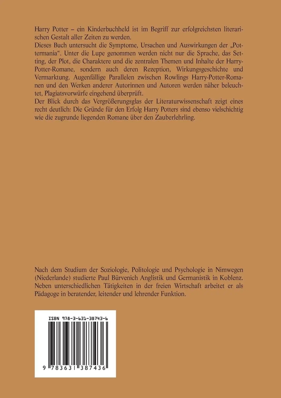 Rückseite: 9783631387436 | Der Zauber des Harry Potter | Analyse eines literarischen Welterfolgs