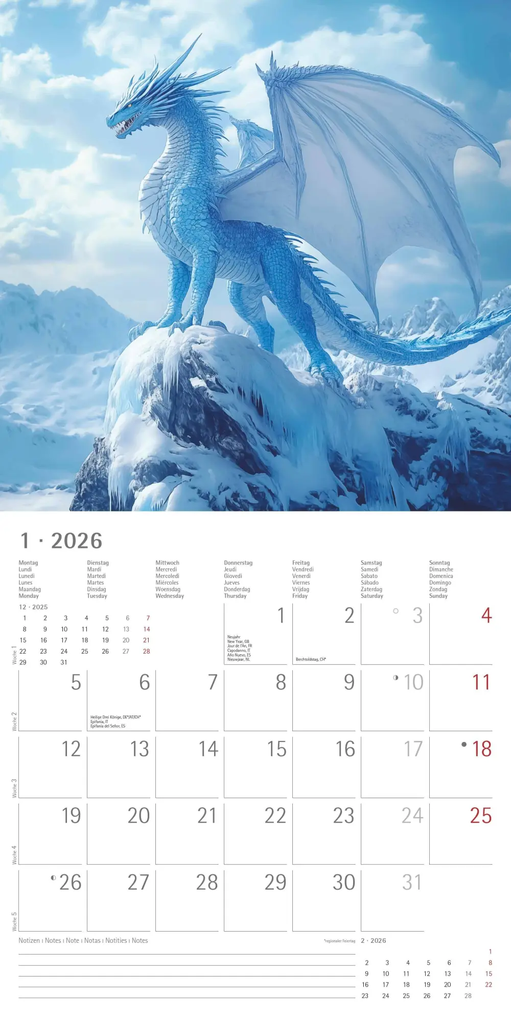 Bild: 4069095007536 | Drachen 2026 - Broschürenkalender 30x30 cm (30x60 geöffnet) -...