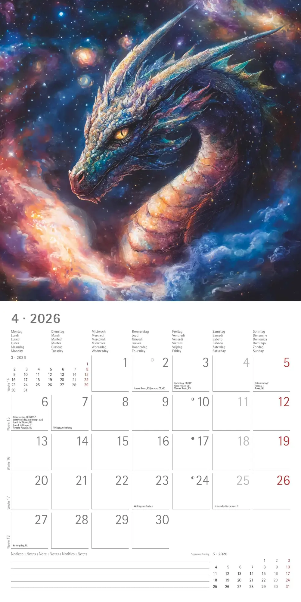 Bild: 4069095007536 | Drachen 2026 - Broschürenkalender 30x30 cm (30x60 geöffnet) -...