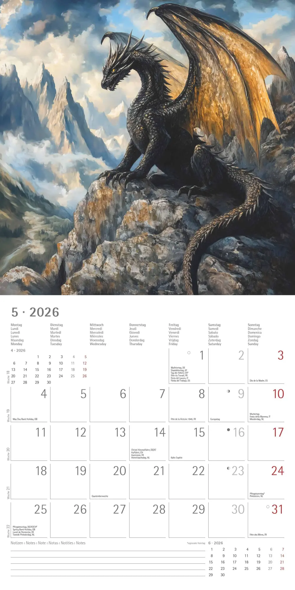 Bild: 4069095007536 | Drachen 2026 - Broschürenkalender 30x30 cm (30x60 geöffnet) -...