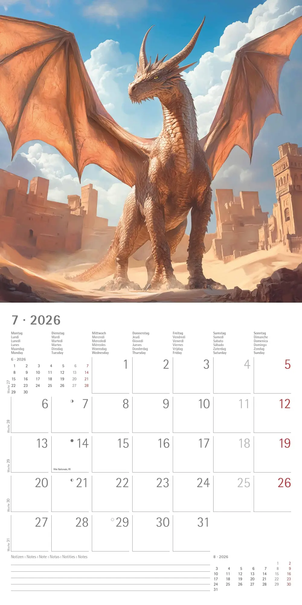 Bild: 4069095007536 | Drachen 2026 - Broschürenkalender 30x30 cm (30x60 geöffnet) -...