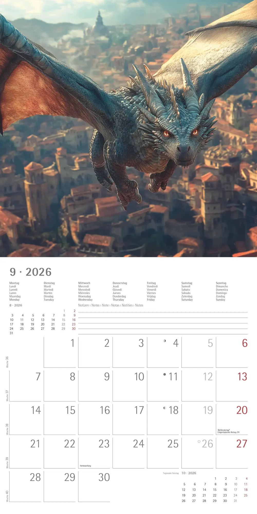 Bild: 4069095007536 | Drachen 2026 - Broschürenkalender 30x30 cm (30x60 geöffnet) -...