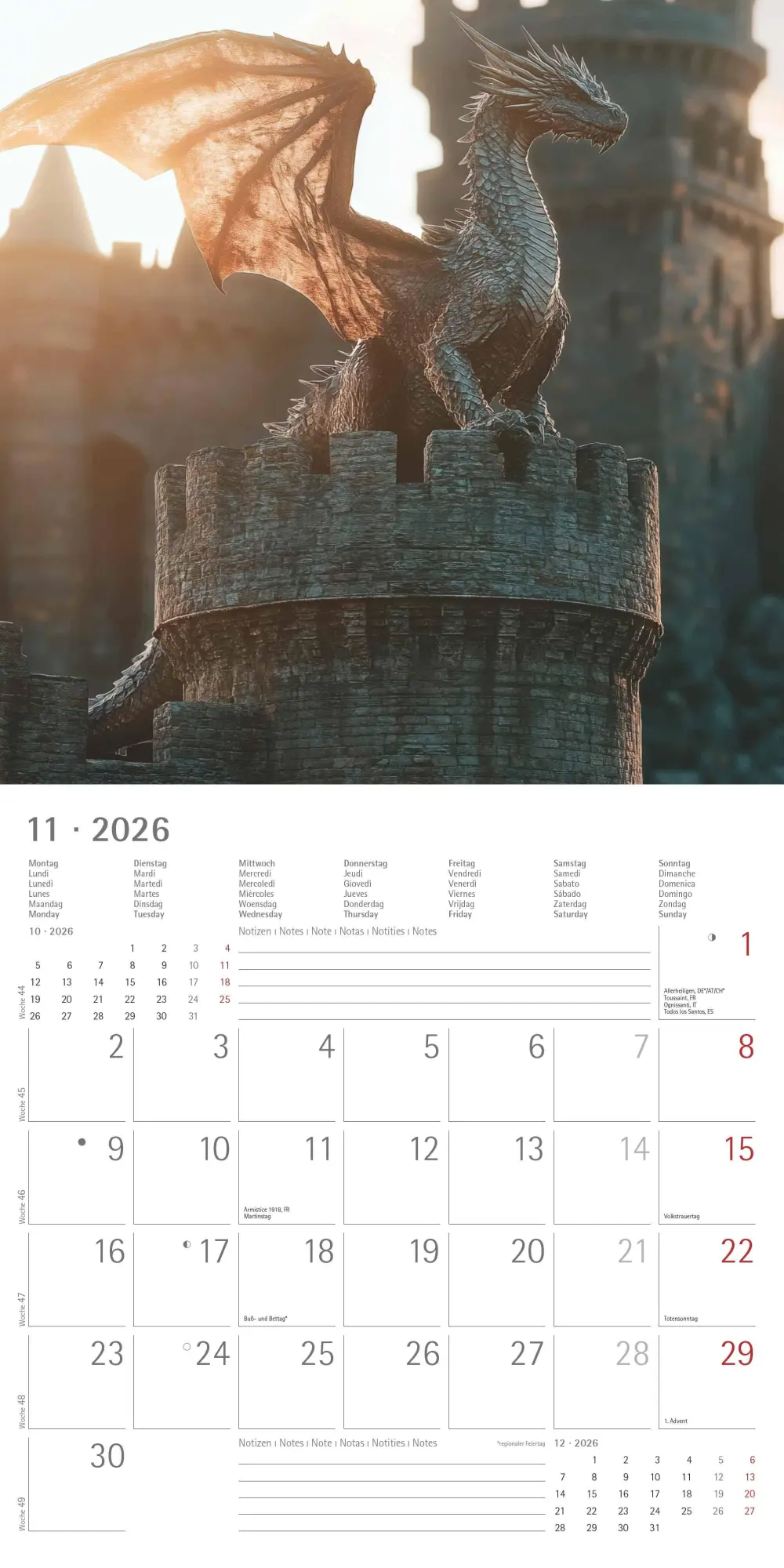 Bild: 4069095007536 | Drachen 2026 - Broschürenkalender 30x30 cm (30x60 geöffnet) -...