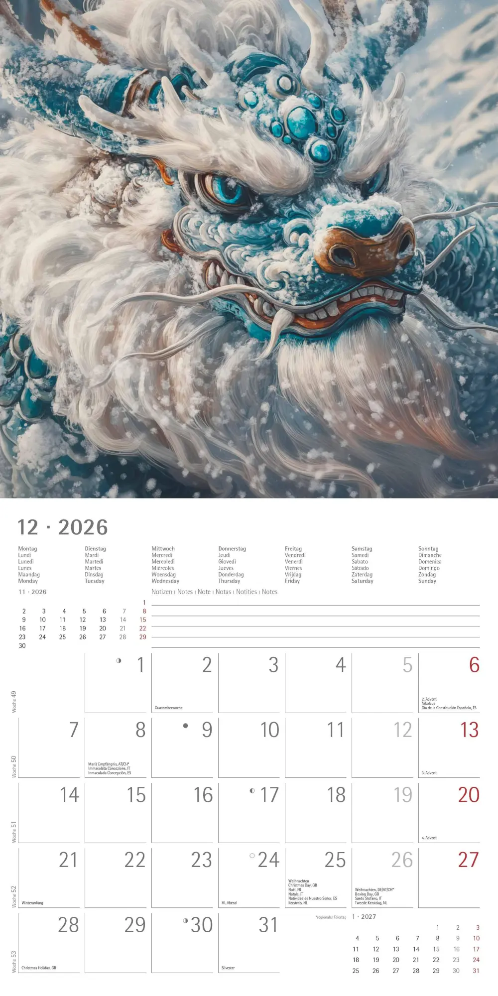 Bild: 4069095007536 | Drachen 2026 - Broschürenkalender 30x30 cm (30x60 geöffnet) -...