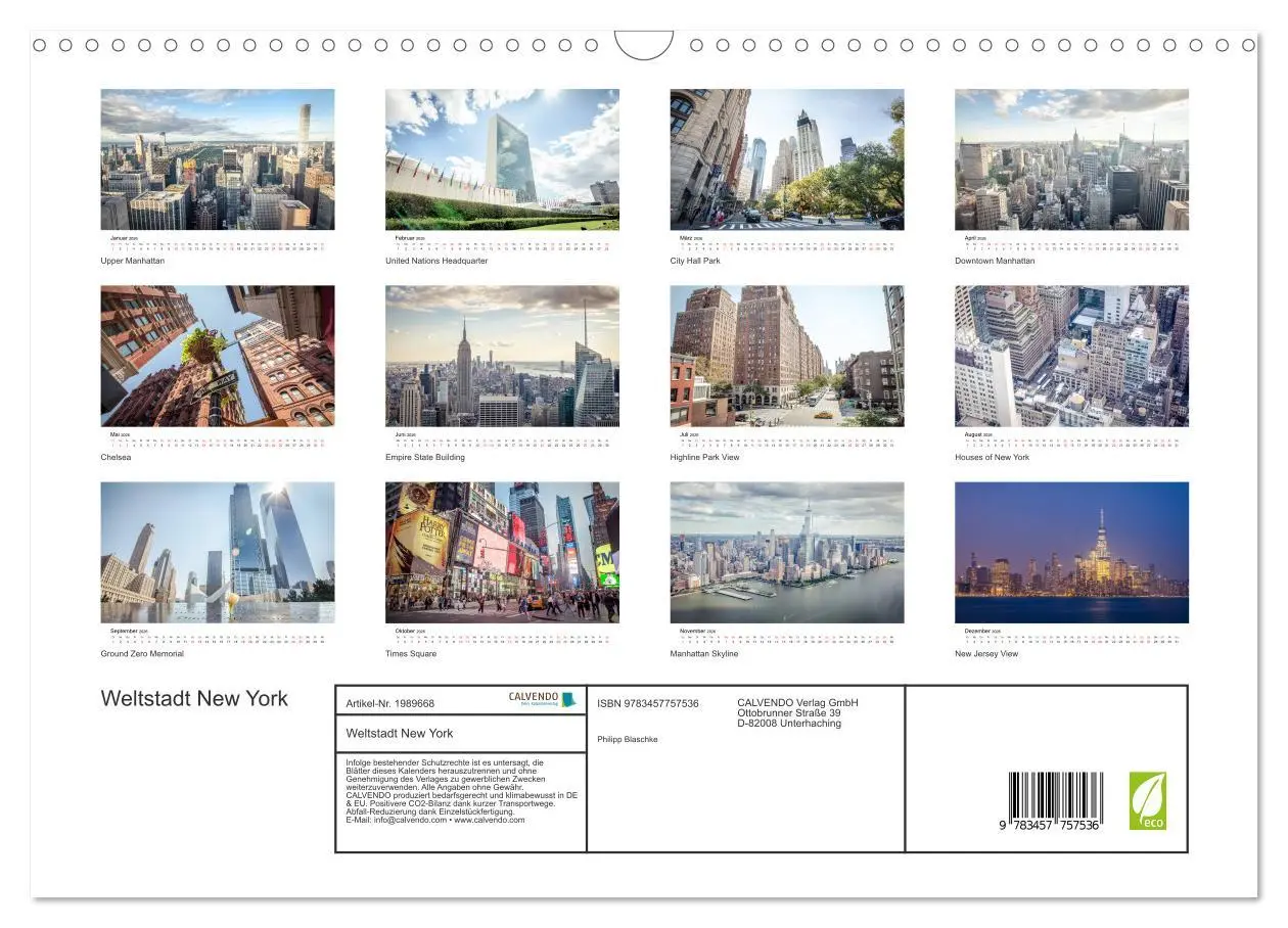 Bild: 9783457757536 | Weltstadt New York (Wandkalender 2026 DIN A3 quer), CALVENDO...