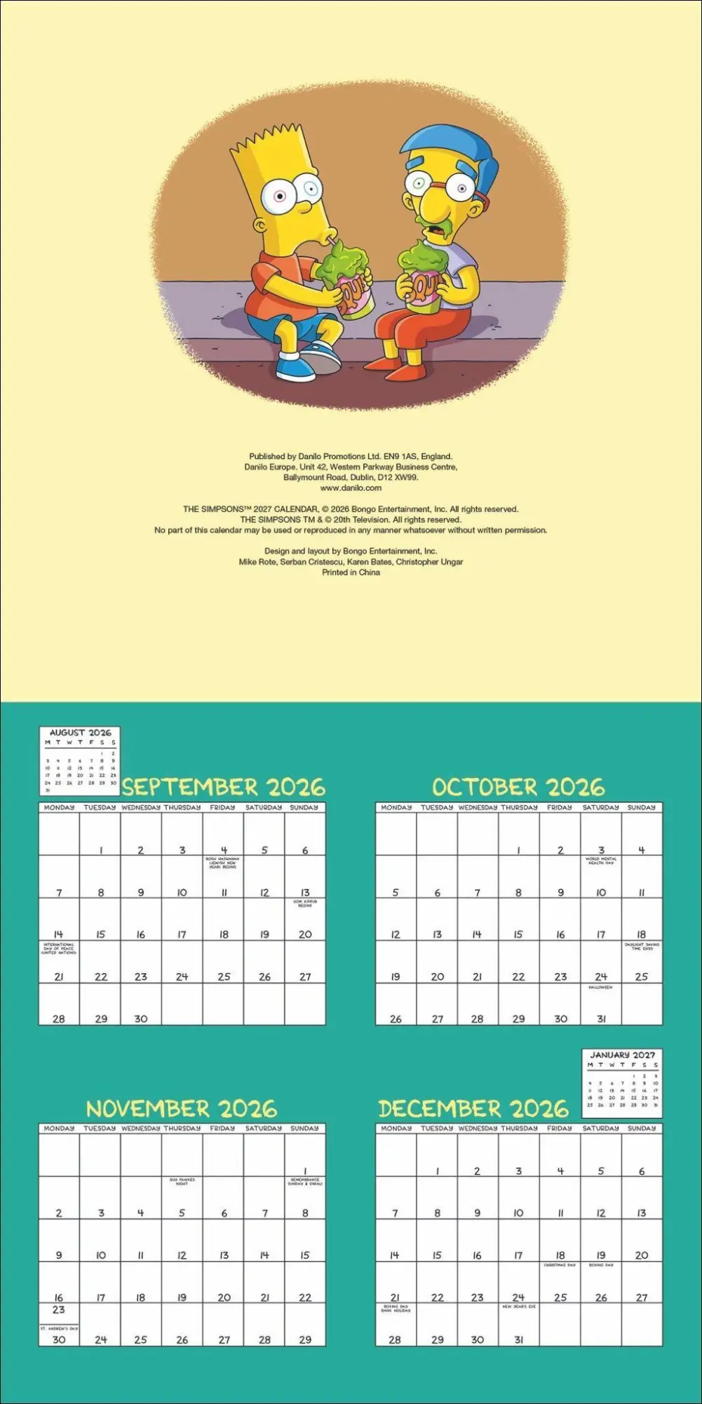 Bild: 9783840197536 | The Simpsons Broschurkalender 2027 | Kalender | 28 S. | Englisch