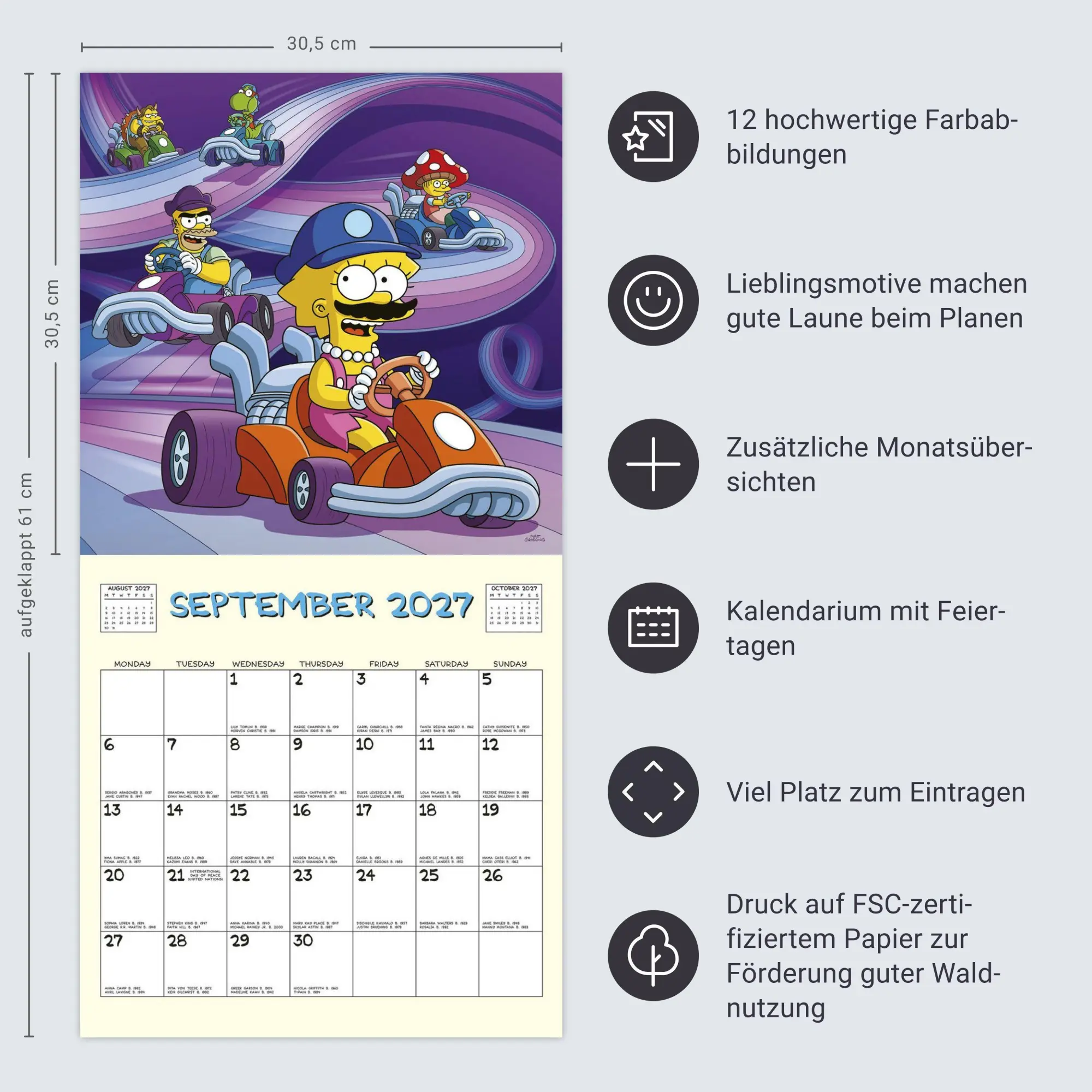 Bild: 9783840197536 | The Simpsons Broschurkalender 2027 | Kalender | 28 S. | Englisch