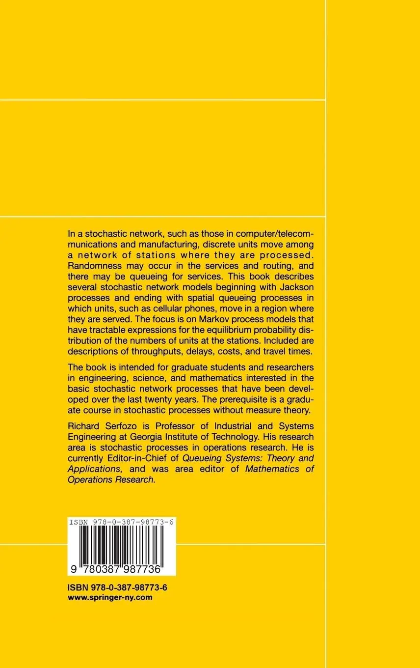 Rückseite: 9780387987736 | Introduction to Stochastic Networks | Richard Serfozo | Buch | xiv