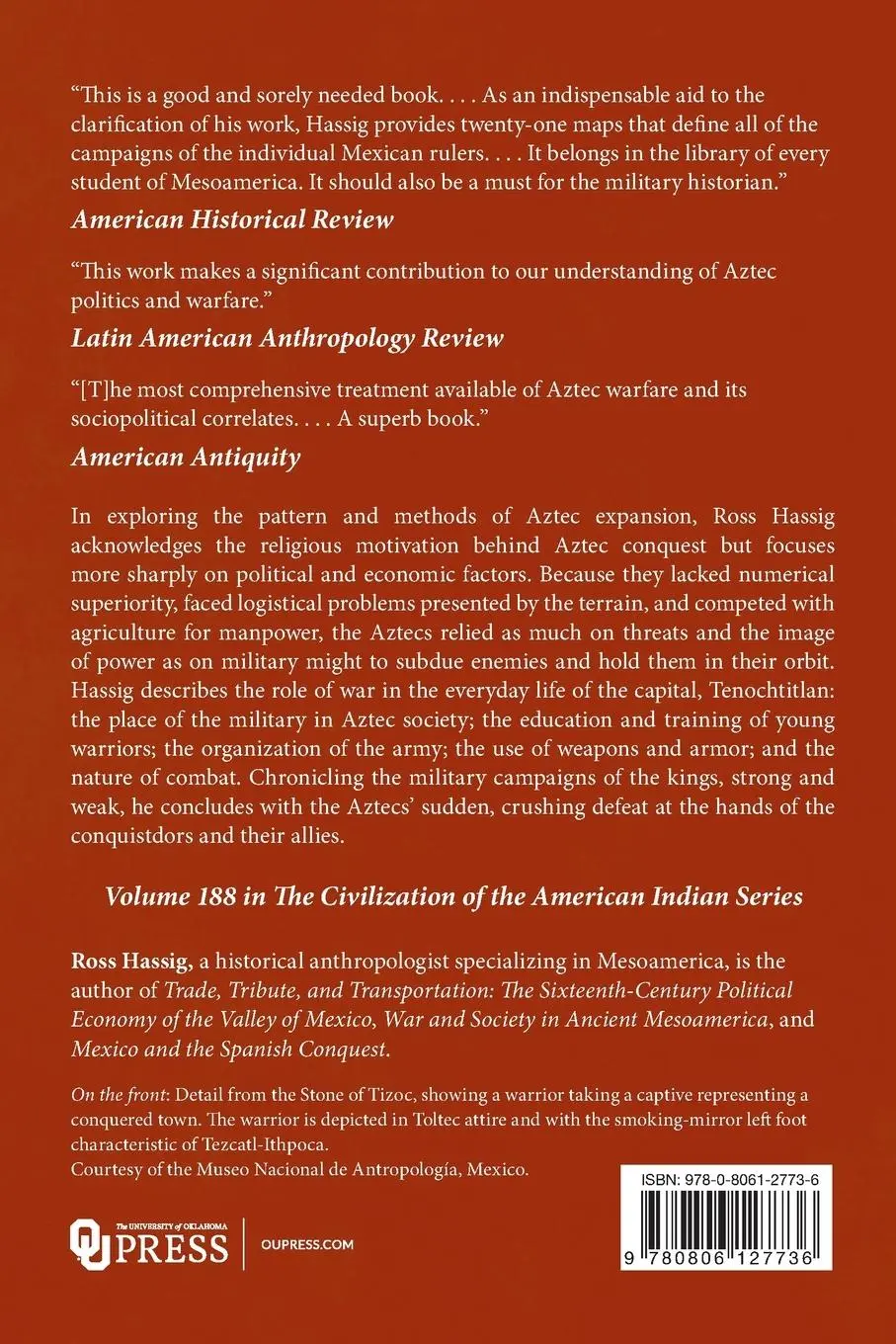 Rückseite: 9780806127736 | Aztec Warfare | Imperial Expansion and Political Control | Ross Hassig