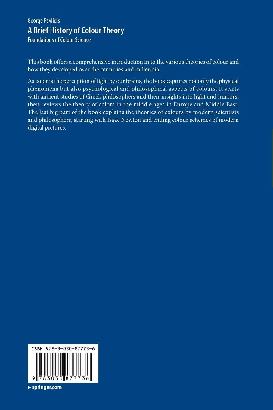 Rückseite: 9783030877736 | A Brief History of Colour Theory | Foundations of Colour Science | xv