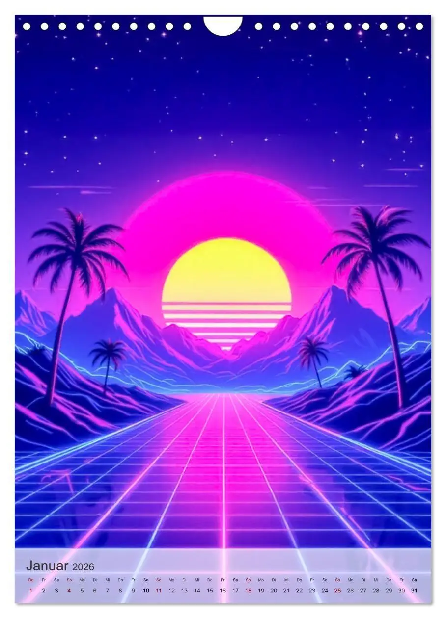 Bild: 9783516747836 | Back to the Eighties - Electric Neon Nights (Wandkalender 2026 DIN...