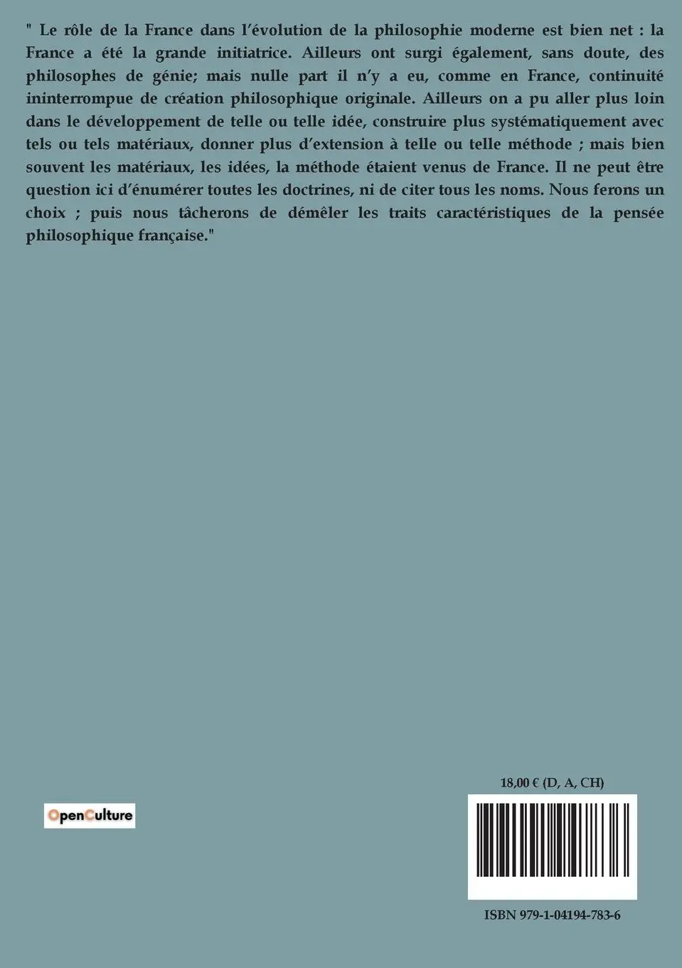 Rückseite: 9791041947836 | La philosophie française | Henri Bergson | Taschenbuch | Französisch
