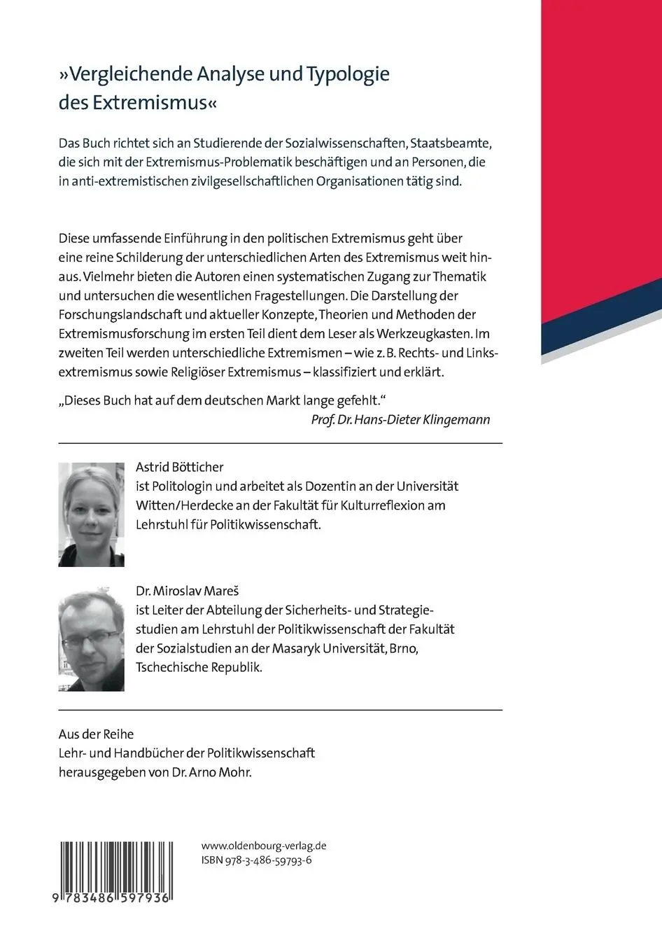 Rückseite: 9783486597936 | Extremismus | Theorien - Konzepte - Formen | Miroslav Mare¿ (u. a.)
