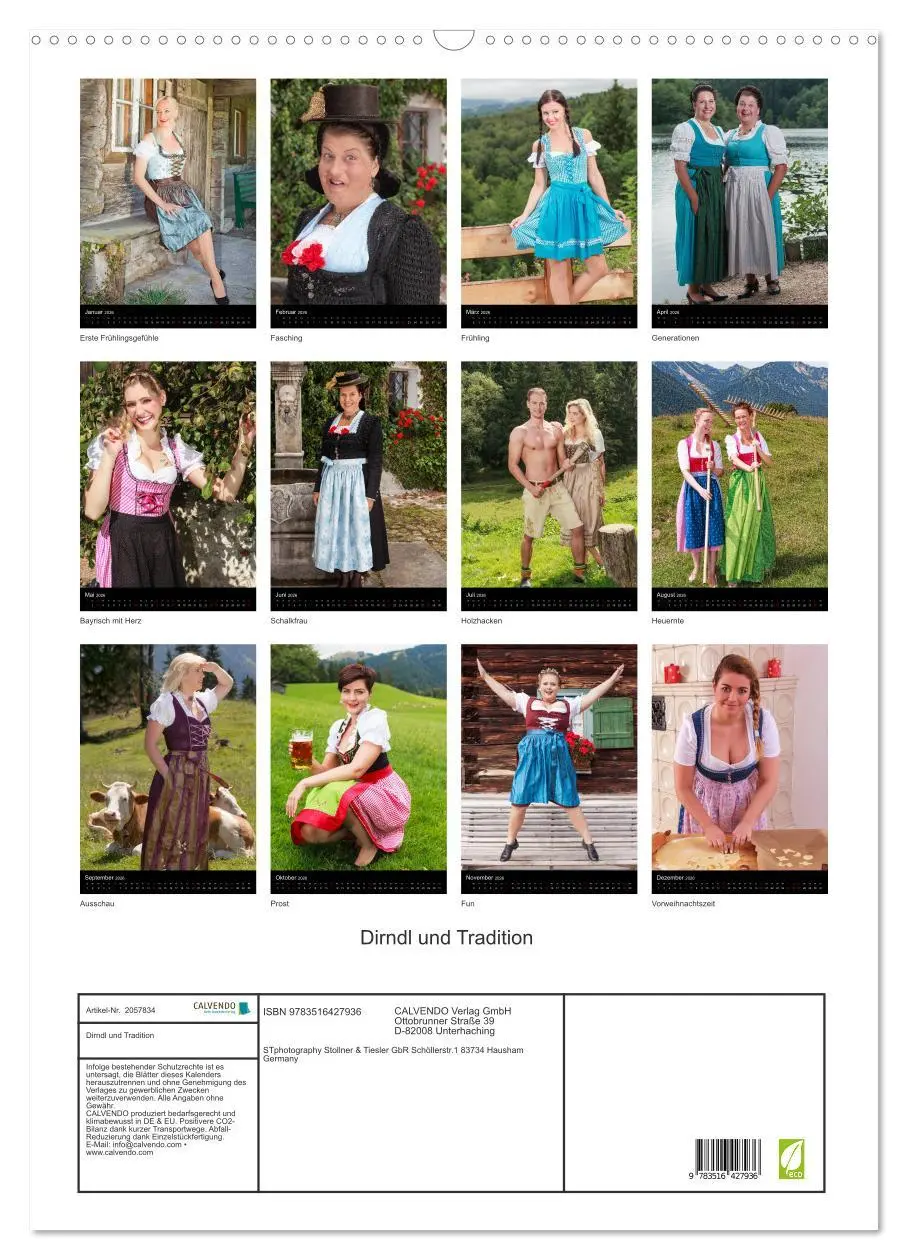 Bild: 9783516427936 | Dirndl und Tradition (Wandkalender 2026 DIN A2 hoch), CALVENDO...