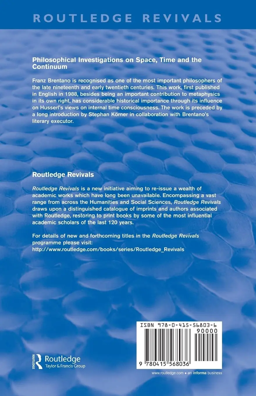 Rückseite: 9780415568036 | Philosophical Investigations on Time, Space and the Continuum...