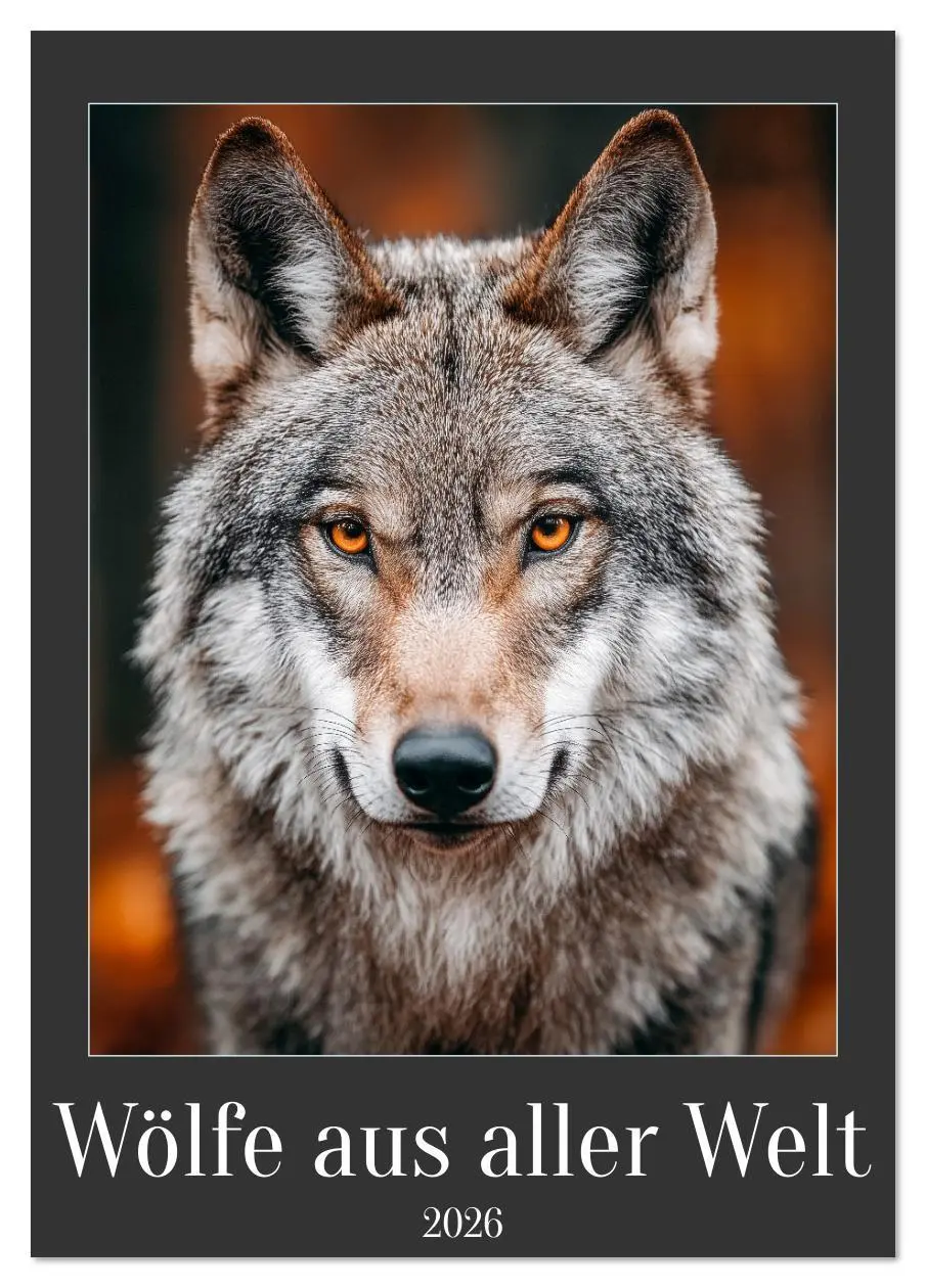 Cover: 9783516628036 | Wölfe aus aller Welt (Tischkalender 2026 DIN A5 hoch), CALVENDO...
