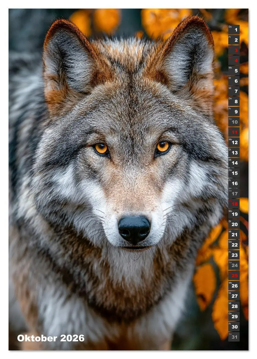 Bild: 9783516628036 | Wölfe aus aller Welt (Tischkalender 2026 DIN A5 hoch), CALVENDO...