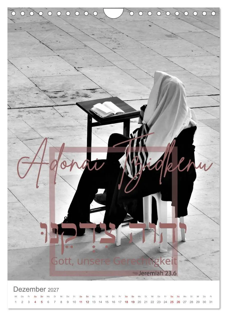 Bild: 9783569408036 | Israel und hebräische Namen Gottes (Wandkalender 2027 DIN A4 hoch),...