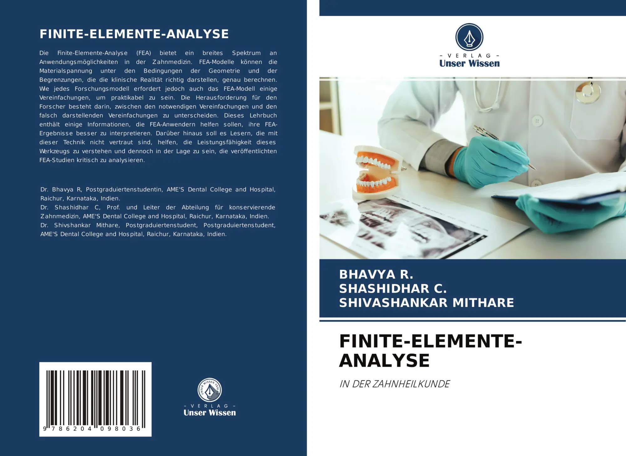 Cover: 9786204098036 | FINITE-ELEMENTE-ANALYSE | IN DER ZAHNHEILKUNDE | Bhavya R. (u. a.)