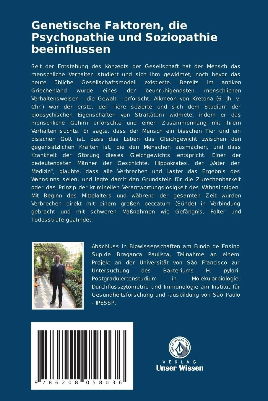 Rückseite: 9786208058036 | Genetische Faktoren, die Psychopathie und Soziopathie beeinflussen