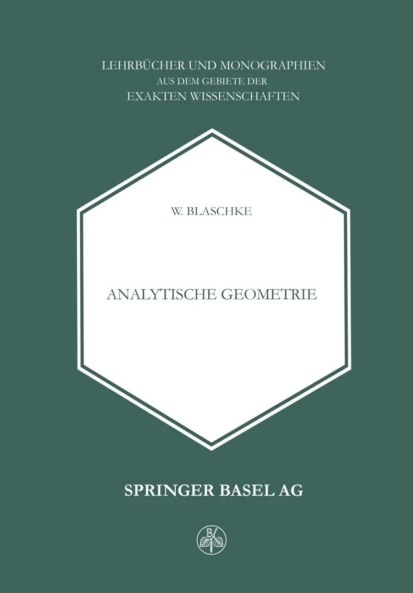 Cover: 9783034868136 | Analytische Geometrie | W. Blaschke | Taschenbuch | 190 S. | Deutsch