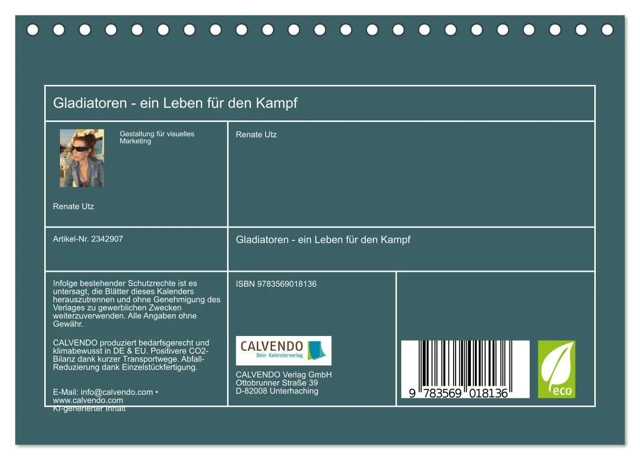 Bild: 9783569018136 | Gladiatoren - ein Leben für den Kampf (Tischkalender 2027 DIN A5...