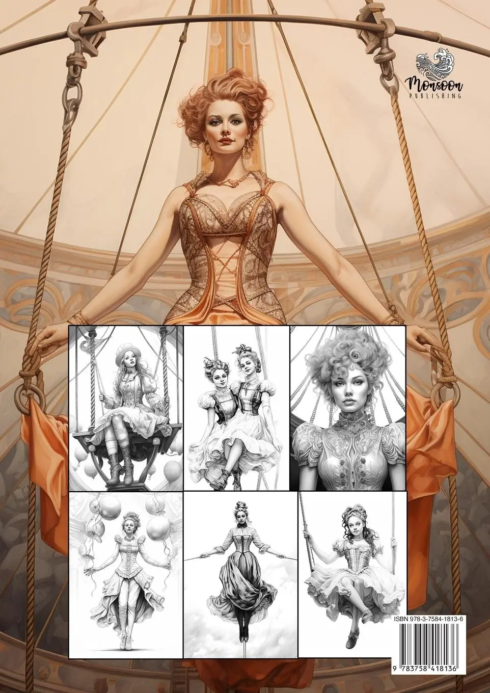 Rückseite: 9783758418136 | Victorian Circus Coloring Book for Adults 2 | Monsoon Publishing