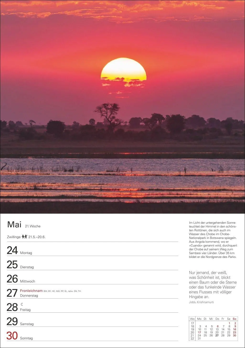 Bild: 9783840038136 | Naturschätze Afrikas Wochenplaner 2027 - Eine Reise in 53 Bildern