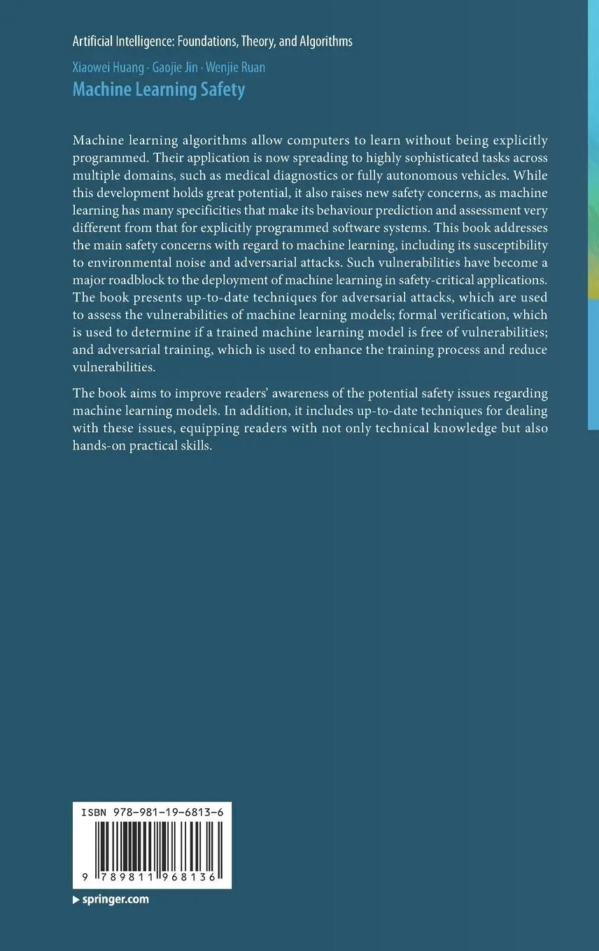 Rückseite: 9789811968136 | Machine Learning Safety | Xiaowei Huang (u. a.) | Buch | xvii | 2023