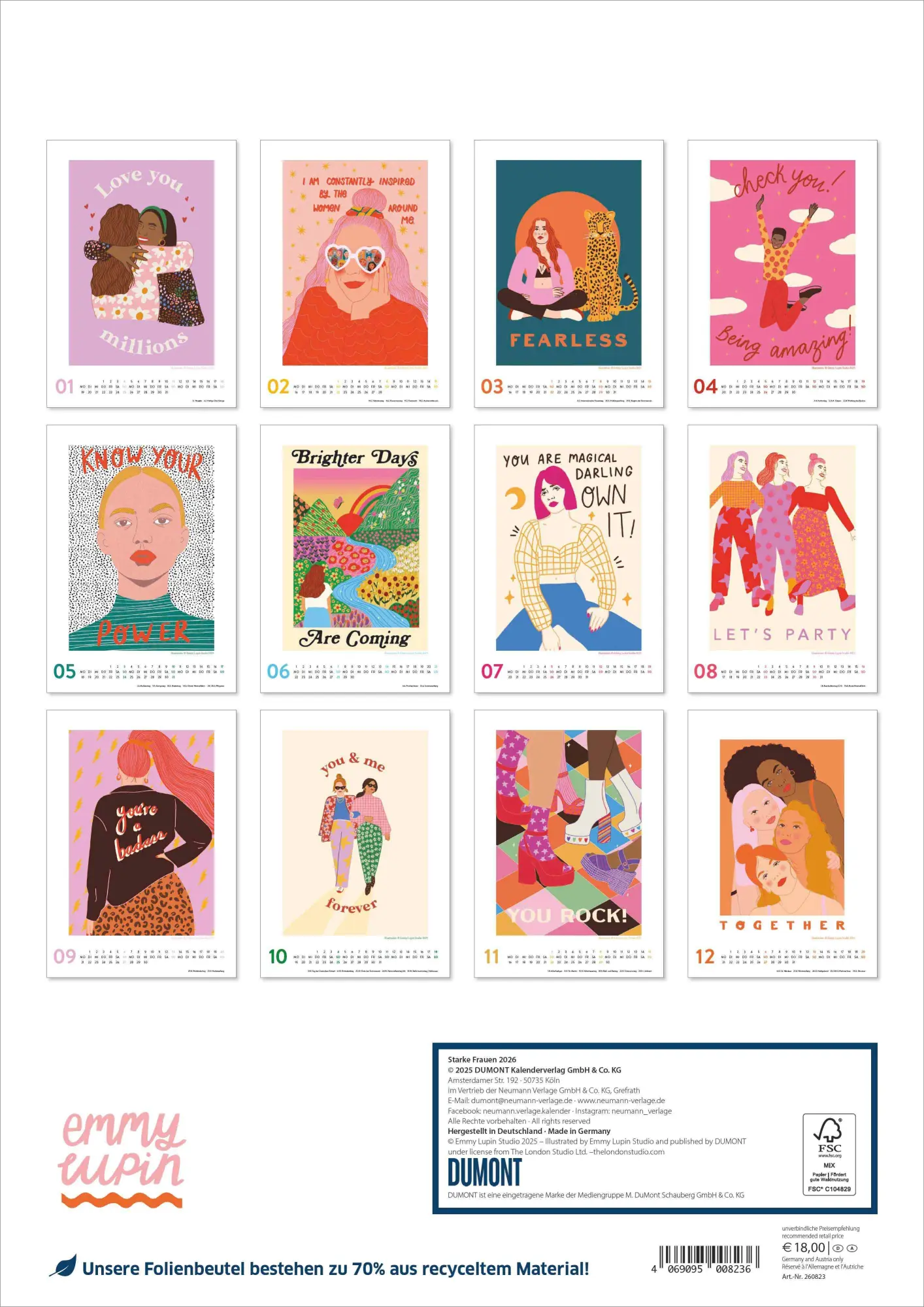 Bild: 4069095008236 | Starke Frauen 2026 - Wandkalender - Hochformat A3 29,7 x 42 cm | Lee