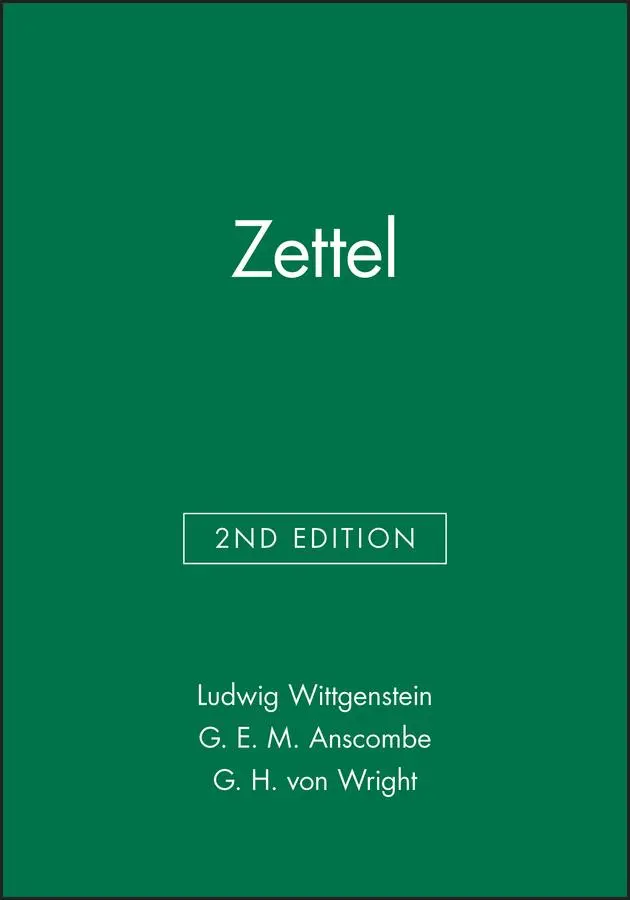 Cover: 9780631128236 | Zettel | Ludwig Wittgenstein | Taschenbuch | Kartoniert / Broschiert