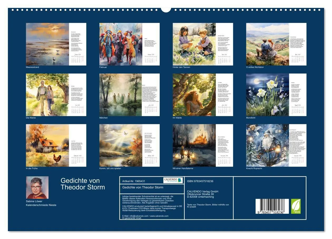 Bild: 9783457518236 | Gedichte von Theodor Storm (hochwertiger Premium Wandkalender 2026...