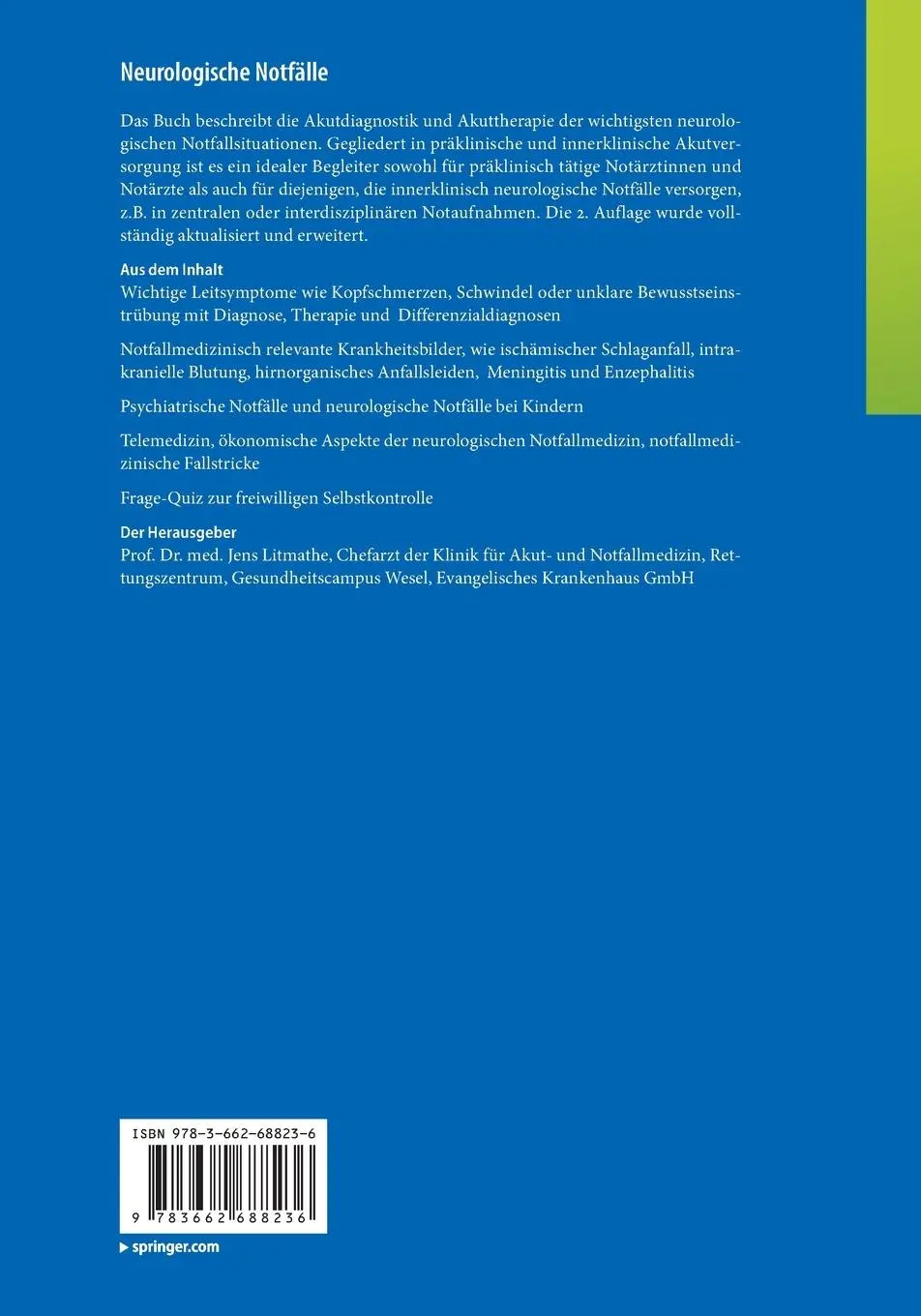 Rückseite: 9783662688236 | Neurologische Notfälle | Jens Litmathe | Taschenbuch | xiv | Deutsch