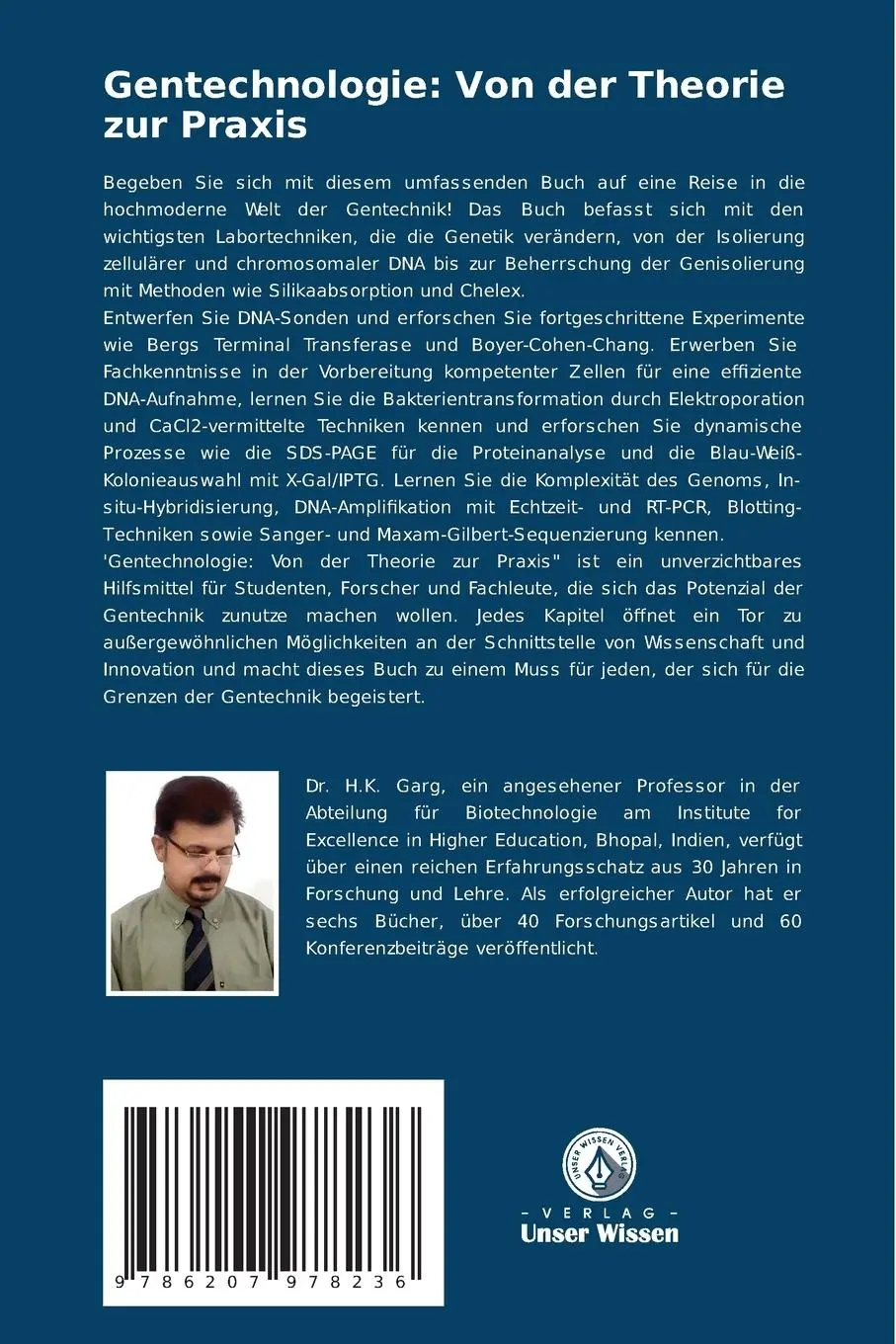 Rückseite: 9786207978236 | Gentechnologie: Von der Theorie zur Praxis | Hari Krishna Garg | Buch
